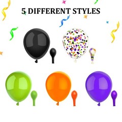 50 Pcs 12 Inch Halloween Balloons Halloween Decorations Orange Black Purple G…