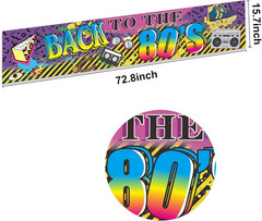80S Party Decorations Back to the 80S Banner Backdrop, 1980S Hip Hop Graffiti Pa