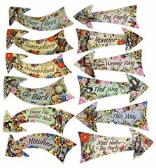 Alice Arrows Quotes Party Signs Props Tea Party Decoration Mad Hatter Decor