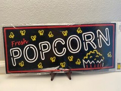 Beistle Neon Food Signs Candy Popcorn 4 pack 2-Sided Party Decorations 19.5″x8″
