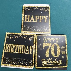 70Th Birthday Decorations Boxes – 3PCS Black Gold Happy 70Th Birthday
