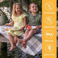 100% Compostable Disposable Paper Plates Bulk [10″ 3-Comp 50 Pack], Bamboo Pl…