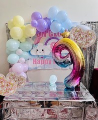 On Cloud 9 ROSE GOLD Balloons Banner On Cloud Nine Birthday Party Decorations…