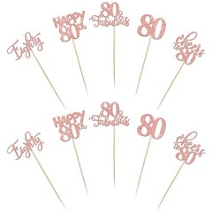 15 Pack Glitter 80th Birthday Centerpieces Sticks, Happy 80th Birthday Party …