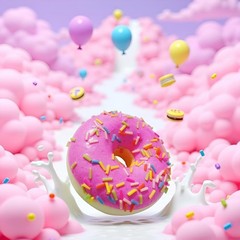 1 Pc Pink Fake Donuts,Donuts Simulation Artificial Doughnuts Dessert Cake Par…