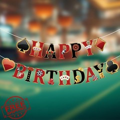 Hxezoc Casino Birthday Banner Garland