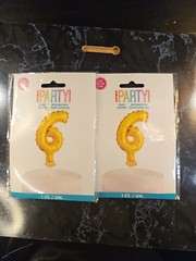 2×Number 6 Cake Topper Ballons. 5 Inches Tall.
