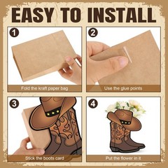 10 Set Western Cowboy Boots Flower Boxes Centerpieces Boot Vase Party Decorat…