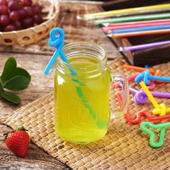 200 Pcs Individually Packaged Colorful Disposable Extra Long Flexible Plastic…
