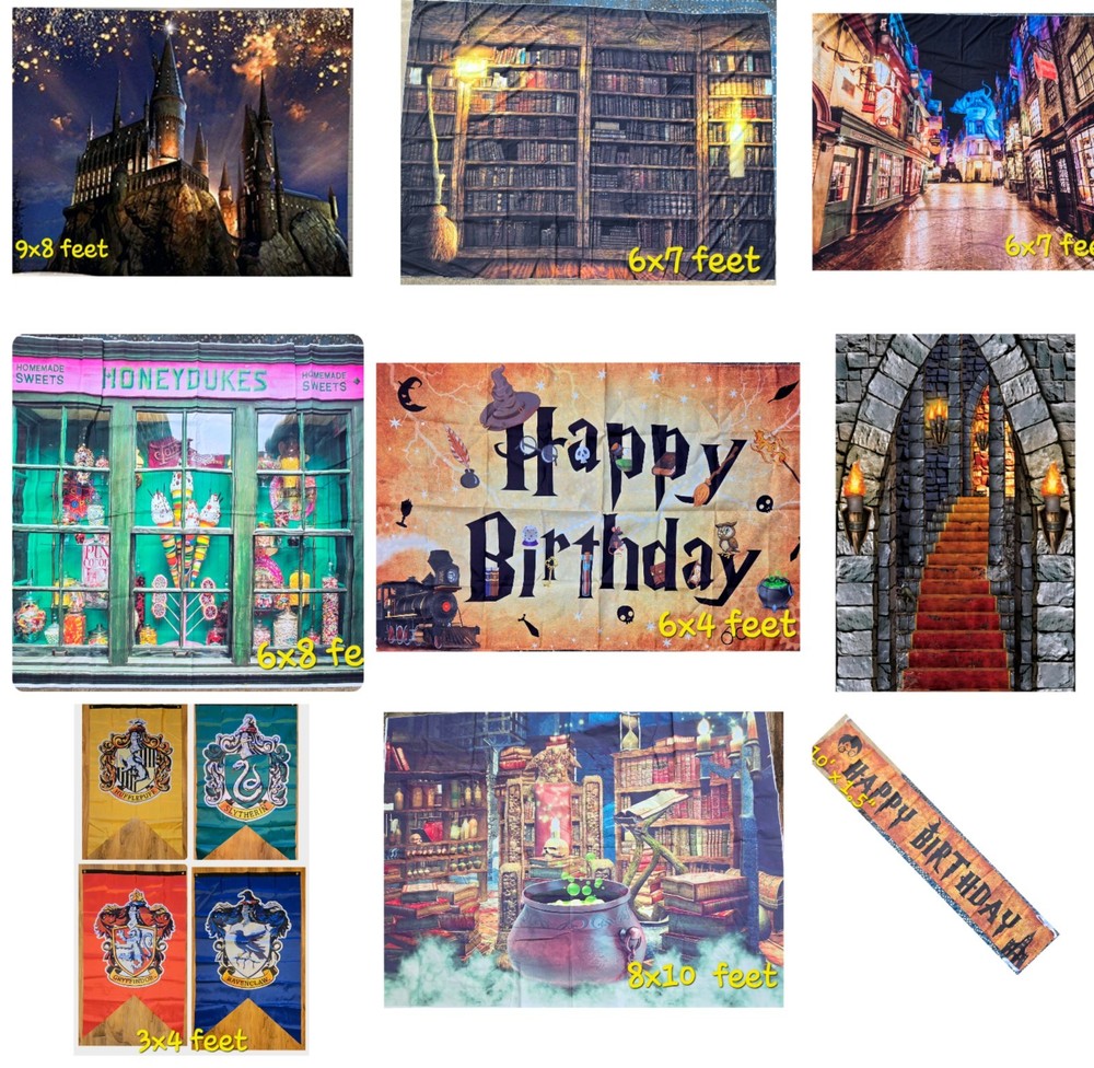HUGE 320 Piece HARRY POTTER Party Supplies 12 Backdrops,Decor, Favors, Birthday