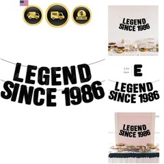 Pre-Strung Black Glitter Banner, Happy 40th Birthday Decorations for Men, 40 …