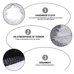 5Pcs Black Reusable Gauze Fabric Halloween Props for Haunted House Layout