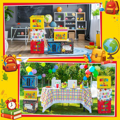 6 Pcs Back to School Decorations Box First Day of School Party Decor 11.8» Cray