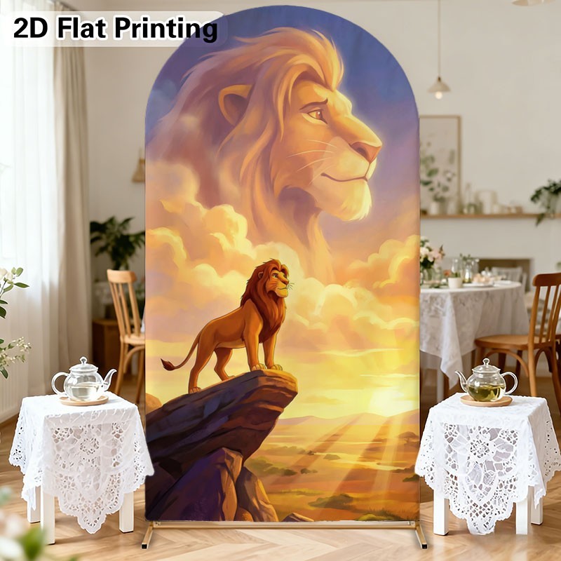 Lion King Arch Backdrop Cover Simba Kids Birthday Party Photo Background Prop