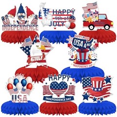 Independence Day Party Decorations [8PCS],KSKSPE 4th of July Honeycomb