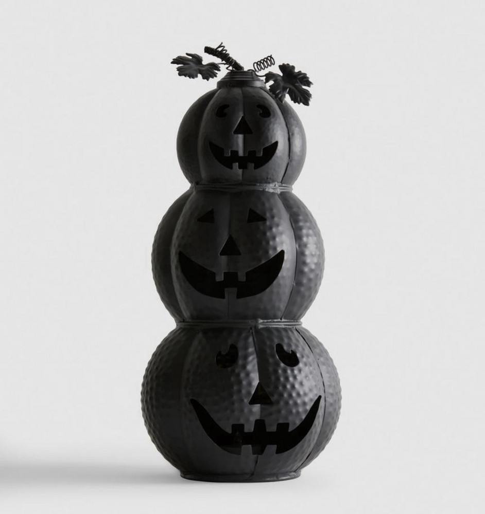 Black Stacked LED Pumpkin Decoration New With Tags