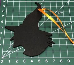 Halloween Hanging decoration Black Witch Laser Cut Painted Plywood. With Ribbon.