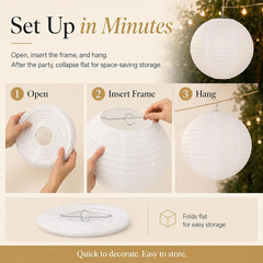 12 Inch White round Paper Lanterns (10 Pack)