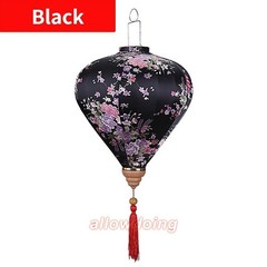 12 Inch Floral Pattern Oval Satin Silk Lanterns Hanging Chinese Retro Decor Cute