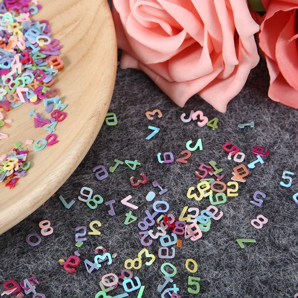 Number 0-9 Birthday Confetti, Mixed Color, DIY, Party, Table, Graduation