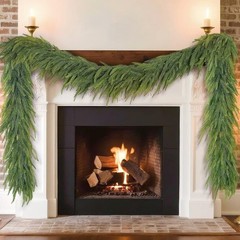 2Pcs 6Ft Artificial Norfolk Pine Garlands Artificial Christmas Garlands Greenery
