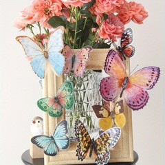 36pcs Lifelike Butterfly Decorations Set – Watercolor Wings, Easy To Hang