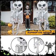 2PCS Halloween Balloon Set 62in Skeleton Aluminum Foil Balloons Party Decor Gift