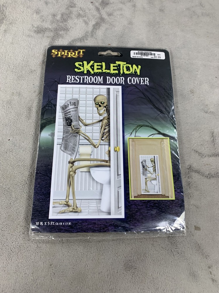 Skeleton Restroom Door Cover Party Accessory