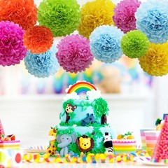 12 PCS Tissue Paper Pom Poms Flower Ball Party Decorations Fiesta Colorful