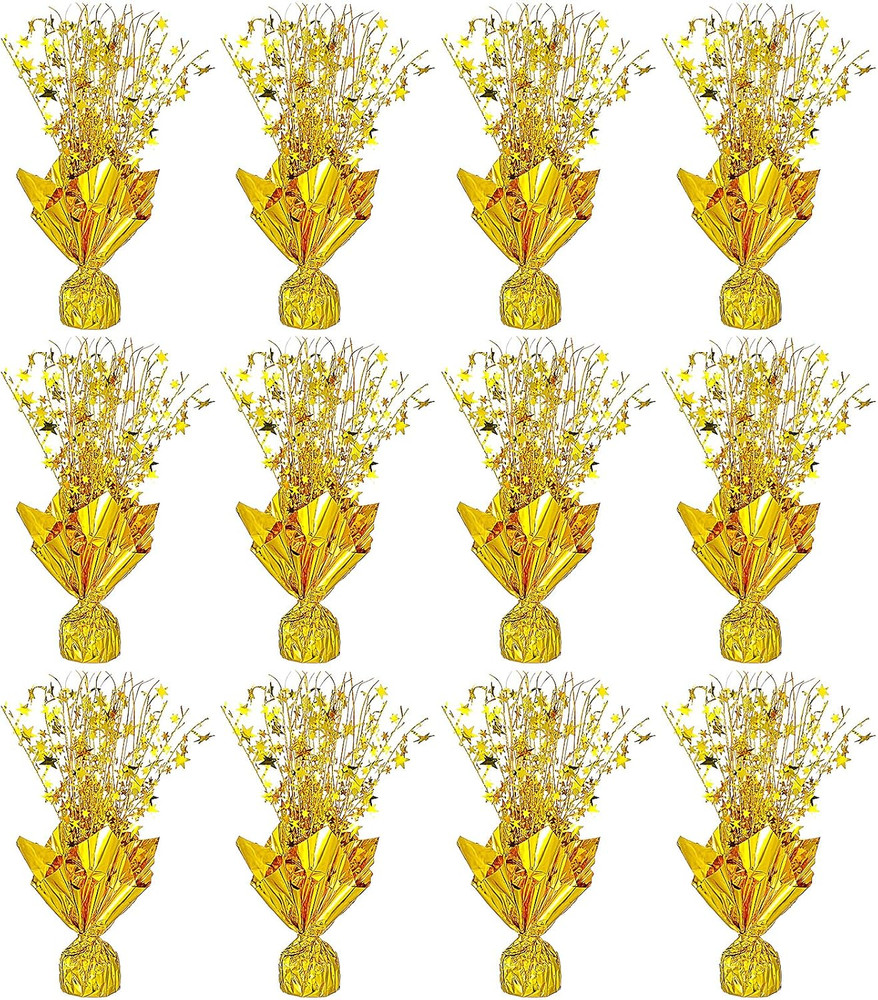 12 Pack Metallic Foil Spray Centerpiece Glitter Gold Star Table Decoration Party