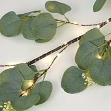 Christmas Decoration Indoor – 6FT Eucalyptus Garland with Timer, Artificial