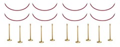 Beistle Stanchion Red Carpet Wall Decoration Set 18 Cut-Apart Images On 2 Clear