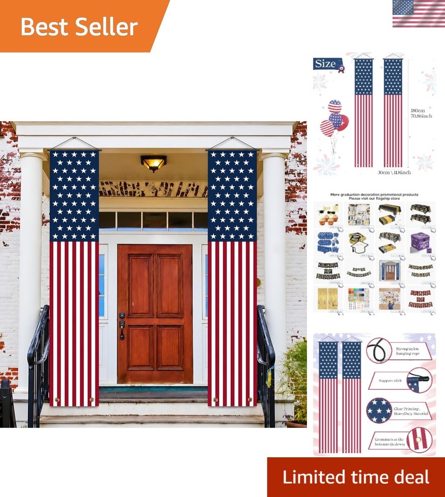Celebrate with a Stylish American Flag Banner – 70″x13″ for Indoor/Outdoor Use