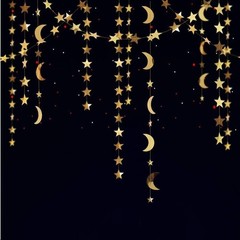 Celestial Gold Moon Star Garland – Perfect for Baby Showers & Eid Celebrations