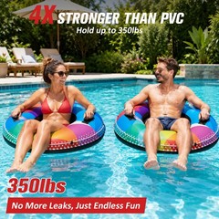 River Tube, 48» Heavy Duty Rubber River Float Tube with Commercial Grade Inn…
