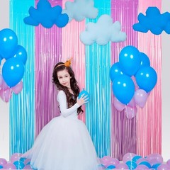 Blue Purple Pink Tinsel Backdrop – Pastel Foil Fri