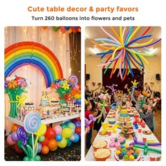 100 PCS Latex Twisting Balloons 260Q Balloons Assorted Color Long Balloons fo…