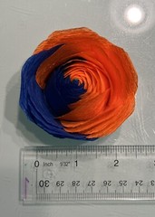 8 Handmade Crepe Paper Flowers Blue & Orange Knicks Mets Party Decor Streamer 2”