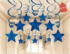 Party Swirl Decorations Hanging Swirl for Ceiling Decorations Blue with Star …