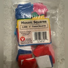 Mosaic Squares – 2500 qty Assorted Colors Hygloss Mosaic Tissue Squares 1”