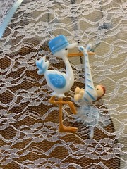 Baby Boy Shower 36″ Umbrella Hand Decorated «Showered with Gifts» Traditional