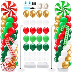 Kasyat Candy Balloon Column Stand, Christmas Foil Arch Kit