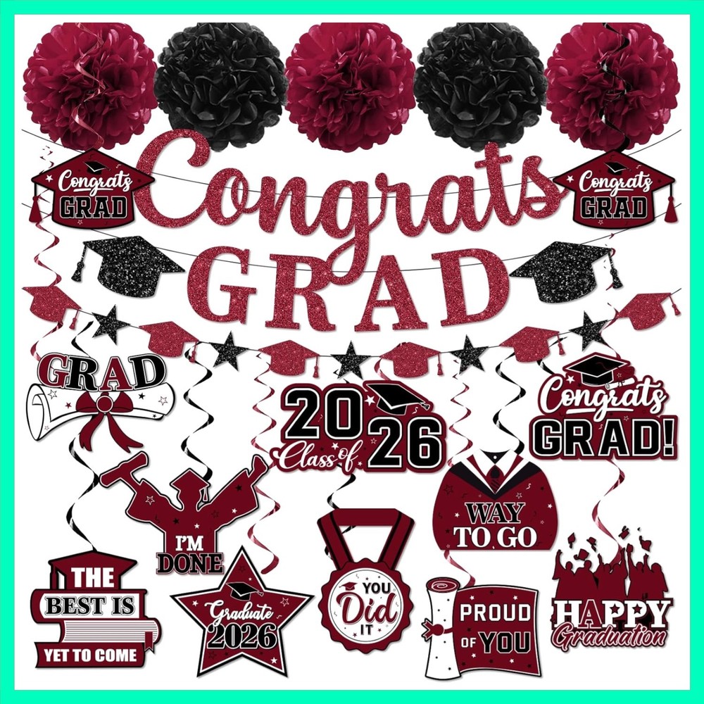 Maroon Graduation Decorations 2026,Graduation Decorations Class Of 2026 Maroo…