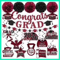 Maroon Graduation Decorations 2026,Graduation Decorations Class Of 2026 Maroo…