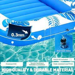 Inflatable Tanning Pool Lounger Float, 71″ x 48″ Large Pool Floats Adult with…