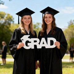 White Large Grad Senior 2026 Graduation Sign Photo Booth Props Centerpieces