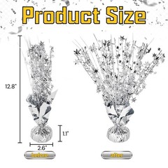 12 PCS Silver Glitter Metallic Foil Spray Star Burst Table Centerpiece Decor