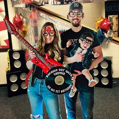 24 PCS Rock and Roll Party Decorations Rock Star Paper Glasses Rock Photo Boo…
