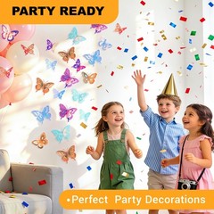 Luminous Glow in the Dark 3D Butterfly Wall Decor – Color-Changing, Multi-Size &
