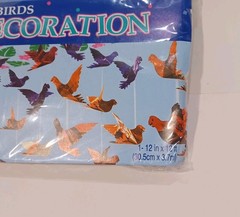 Vintage Foil Birds Ceiling Hanging Decor Party Decorations Purple Orange